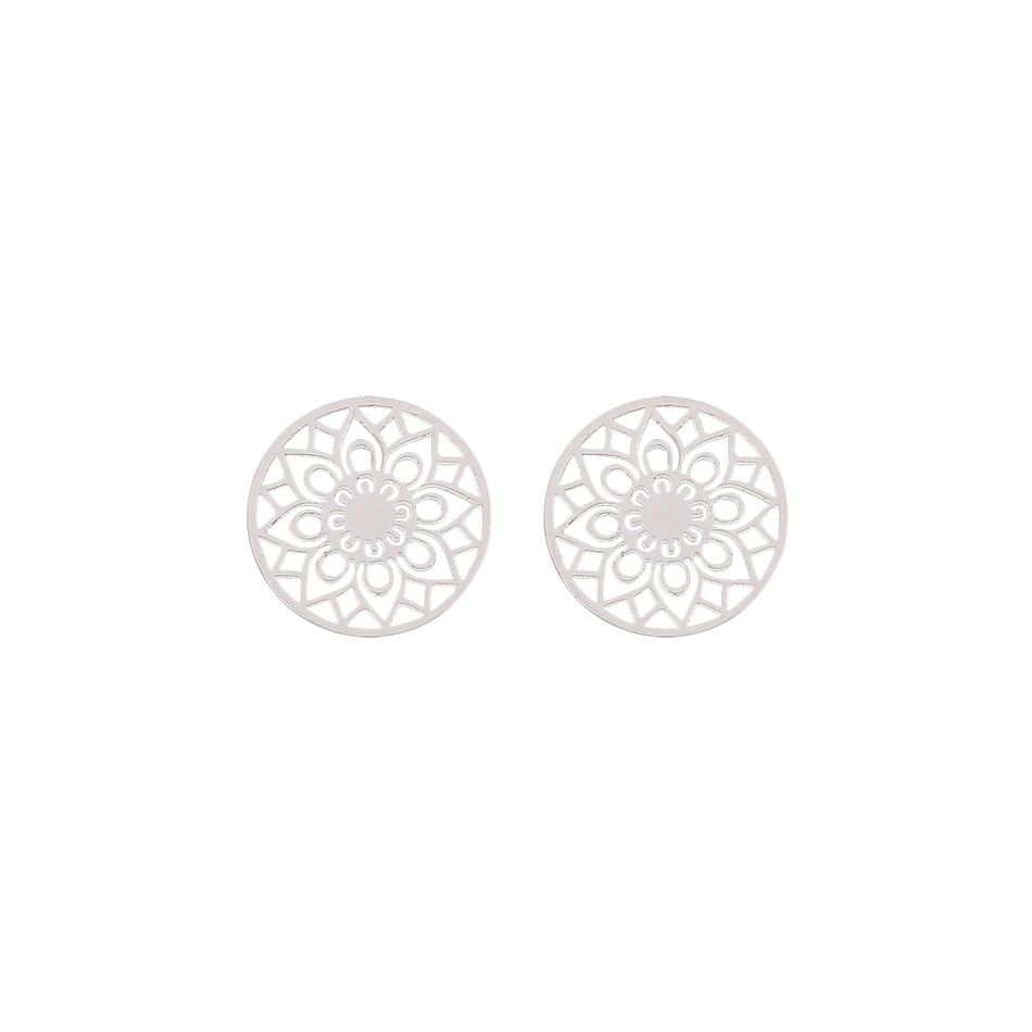 Versilberte Ohrstecker mit dem Motiv Mandala des Glücks von der Marke boonbirds