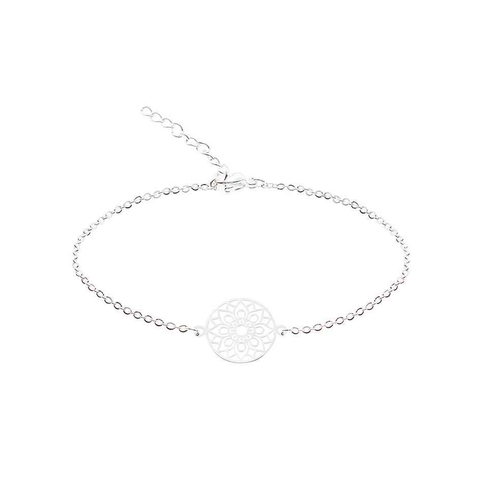 Versilbertes Armband mit Anhänger Mandala des Glücks von der Marke boonbirds