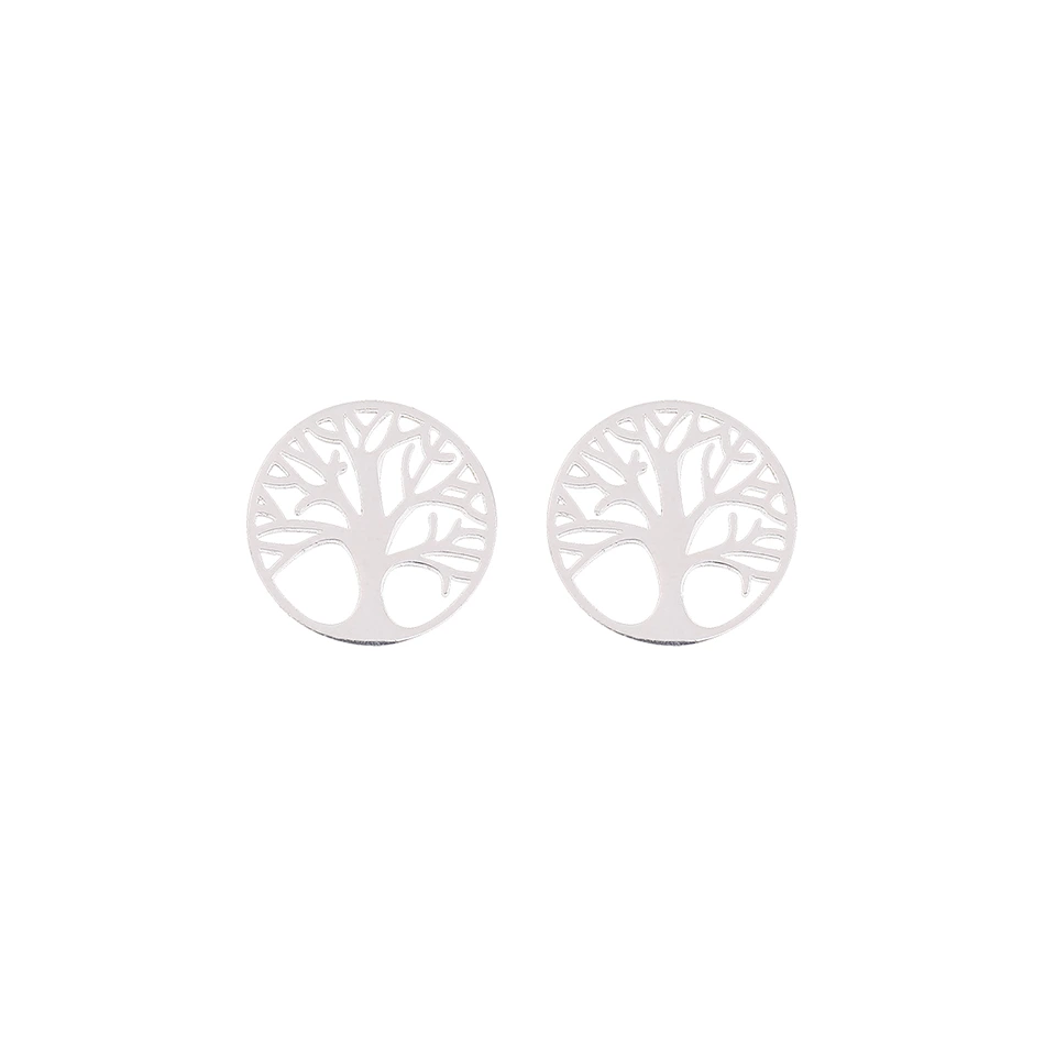 Versilberte Ohrstecker mit dem Motiv Baum des Lebens von der Marke boonbirds