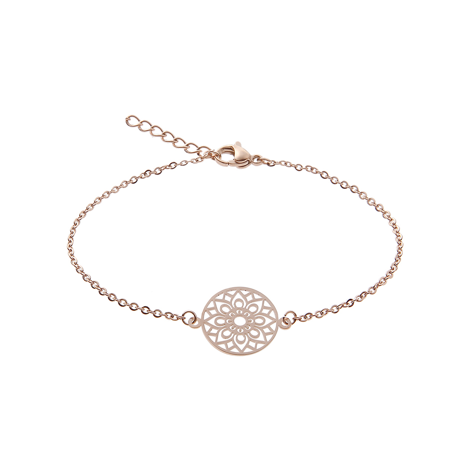 Rosévergoldetes Armband mit Anhänger Mandala des Glücks von der Marke boonbirds