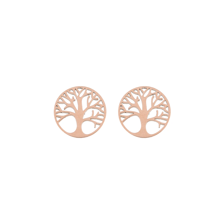 Rosévergoldete Ohrstecker mit dem Motiv Baum des Lebens von der Marke boonbirds
