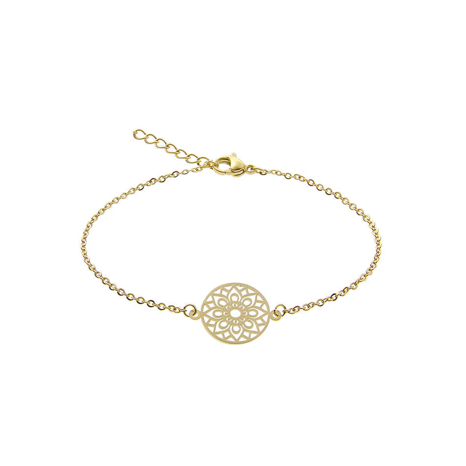 Vergoldetes Armband mit Anhänger Mandala des Glücks von der Marke boonbirds